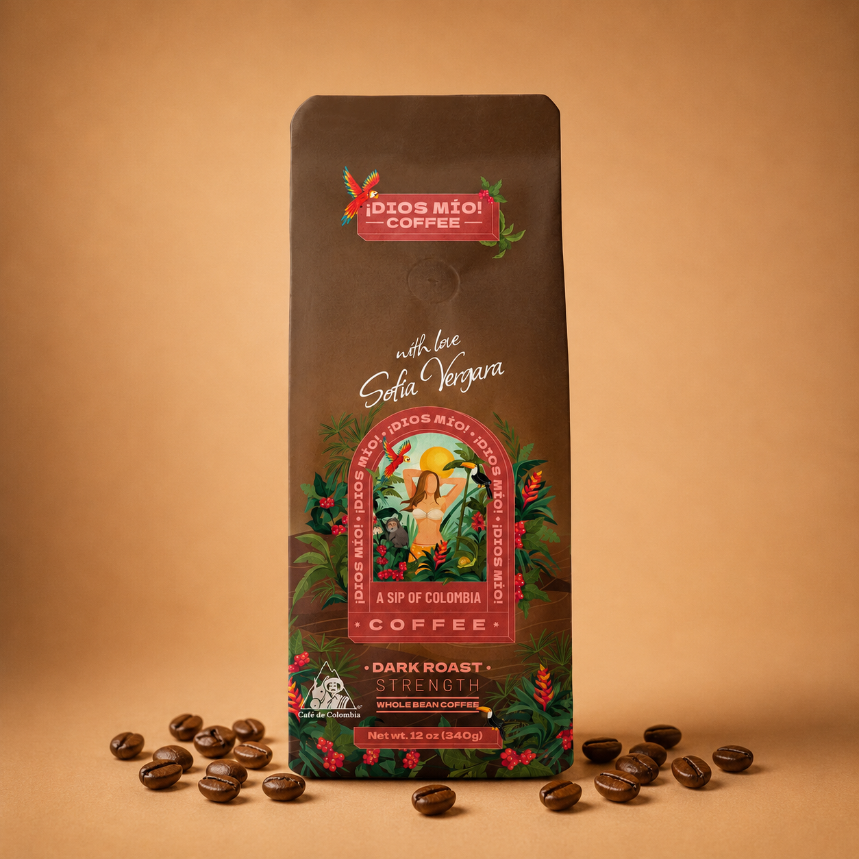 Café en grano – Tostión fuerte – 340 gr